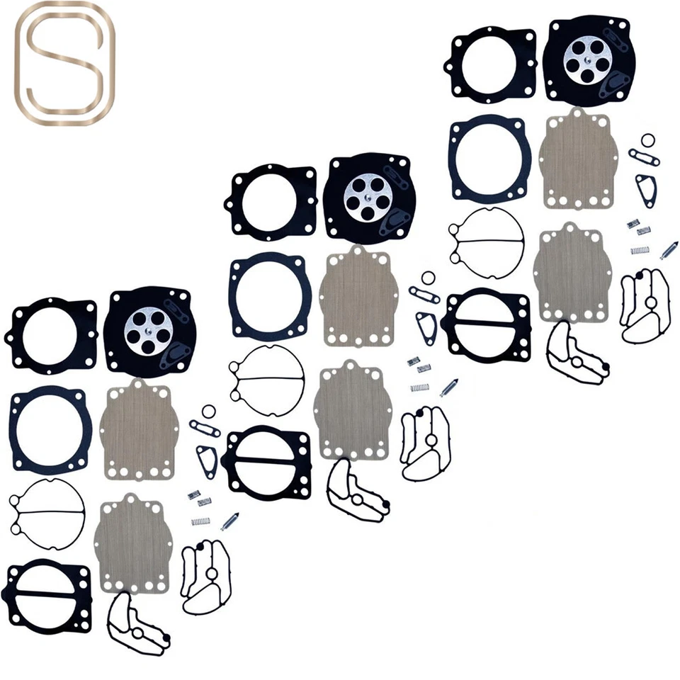 3 kits de reconstrucción de reparación de carburador para Kawasaki Jet Ski 750 900 1100 STX XIR ZXI Foto 2 de 4