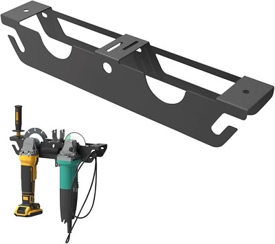 Wall-Mounted Angle Grinder Holder   2-Bay Storage Rack with Cord Hanger, for Cut