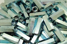 (70) Hex Coupling Nuts 7/16-14 x 5/8 x 1-3/4 Threaded Rod Connector Zinc