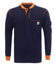 Mens FR Henley Shirt, 7oz Midweight, Fire Resistant, NFPA2112, CAT2, Workwear