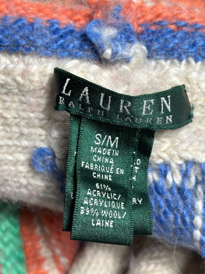 Suéter Cárdigan Lauren Ralph Lauren Southwestern Para Mujer Talla S Intarsia Geométrica Foto 3 de 4
