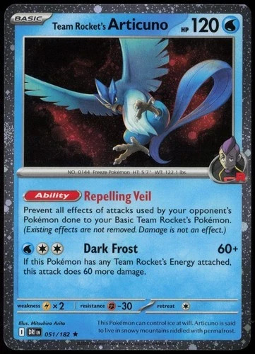 Team Rocket's Articuno (Cosmos Holo) 051/182 Pokemon MCAP Holo EN Near Mint