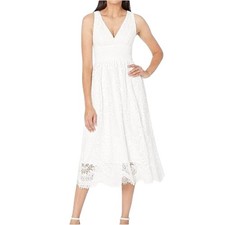 Shoshanna Christabella Dress White Lace Blogger Fave Farm or Beach Wedding Sz 6