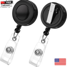 2 Pack Badge Reels Retractable with Swivel Alligator Clip Retractable Badge Hold