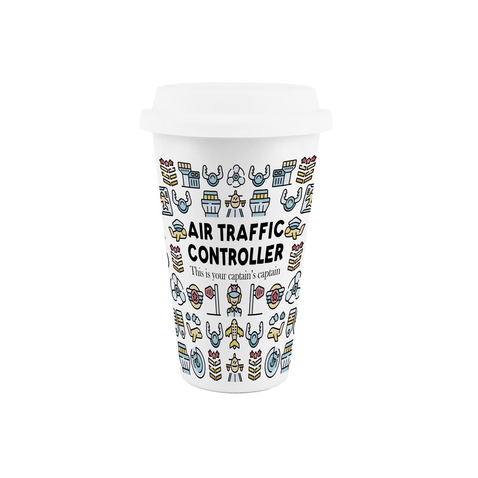 Air Traffic Controller Novelty Ceramic Travel Mug Gift