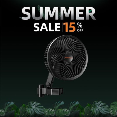 Spider Farmer 6'' Grow Tent Clip Fan Smart EC Motor, Auto Oscillation, 10 Speeds