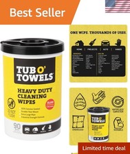 Heavy-Duty Multi-Surface Cleaning Wipes   Extra-Large 10" x 12", 90-Count Can...
