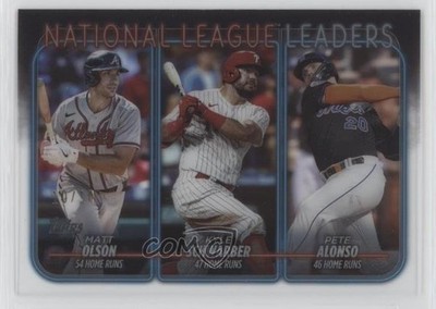 2024 Topps Series 1 League Leaders Clear 10/10 Matt Olson Pete Alonso #260 uk2