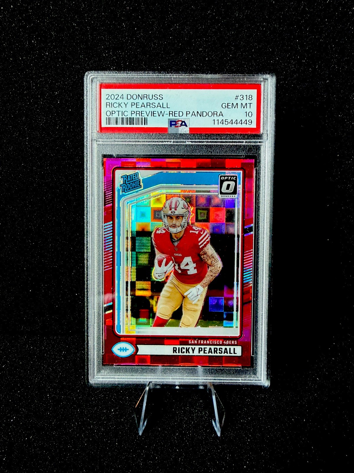 2024 Donruss Ricky Pearsall Optic Preview Red Pandora #318 RC PSA GEM MINT 10