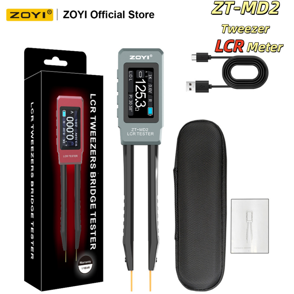 ZOYI MD2 Digital Smart Tweezers LCR Meter ESR SMD Auto Component Bridge Tester