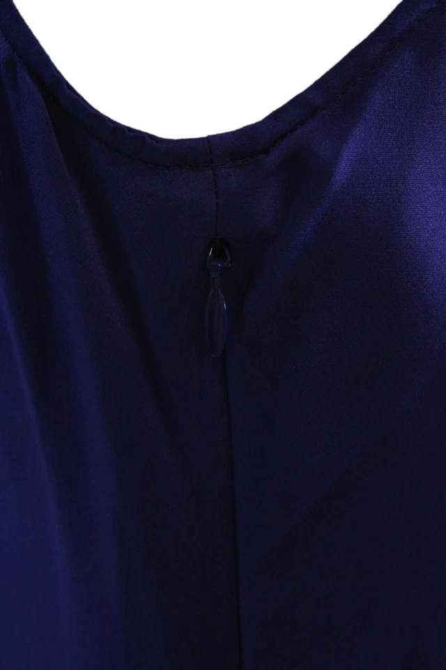 Vestido conmovedor Playara acanalado sin mangas cuello capucha de seda Theory para mujer talla púrpura Foto 4 de 4