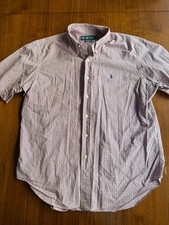 Polo Ralph Lauren Mens XL Classic Fit Red Blue Gingham Plaid Short Sleeve Shirt