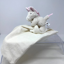 Jellycat Bashful Unicorn Soother Baby Security Lovey Blanket Plush Blankie 12"