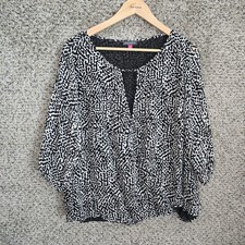 Vince Camuto Top Womens Plus 1X Black Animal ...