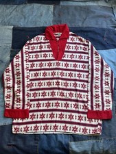 Vintage 50s Pilgrim Loop Collar Pajama Top Shirt Ski Snowflake Print Sanforized