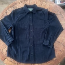 Woolrich The Green Label Collection Men  s L 46  Cotton Flannel Shacket Navy NWOT