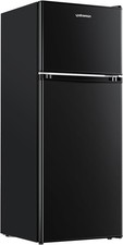Upstreman 4.0 Cu.Ft. Mini Fridge with Freezer, Dorm Essentials, Double Black