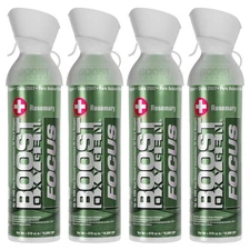 Boost Oxygen FOCUS Rosemary Aroma 10 Liter Canister Respiratory Support, 4 Pack