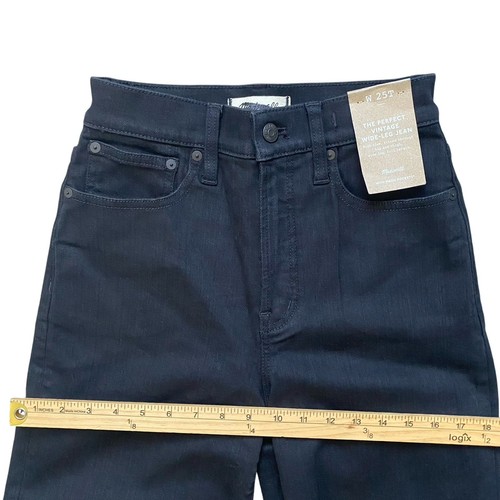 Madewell The Perfect Vintage Wide-Leg Jeans 25T Black High Rise Cotton Retro - Picture 5 of 13