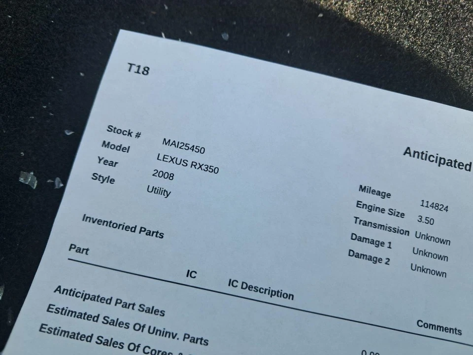 Driver Left Air Bag Driver Wheel Fits 07-09 LEXUS RX350 4818715 Foto 3 de 4