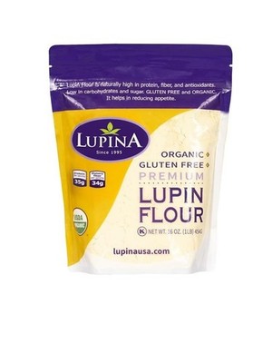 Lupina Organic Gluten-Free Lupin Flour16 oz- High-Protein High-Fiber Low-Carb