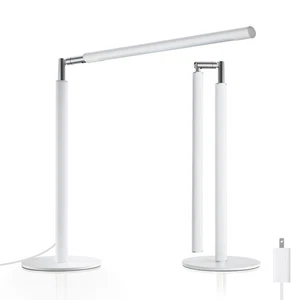 Blanc LED Lampe de bureau - Light de bureau industriel pliable pour le bureau d'intérieur, 15W Dim...