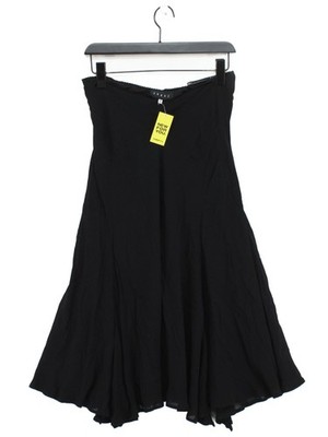 Coast Damen Midi Rock UK 8 schwarz Viskose mit Polyester Midi A-Linie
