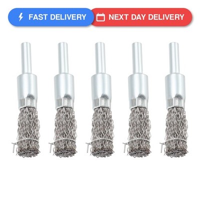 EMSea 5 Stück 12 mm Drahtbürste für Bohrmaschine, 6 mm Schaft Edelstahl Topfbürste...