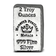 2 oz Monarch Hand Poured Silver Bar (New)
