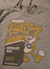 VINTAGE NESTLE'S QUIK T-shirt-Chocolate milk Quicky bunny cartoon SIZE L Ss