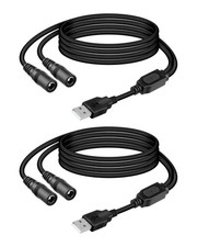 5V USB A to DC 5.5 x 2.1mm Splitter Power Cord 1 in to 2 Out,USB to Dual DC 5...