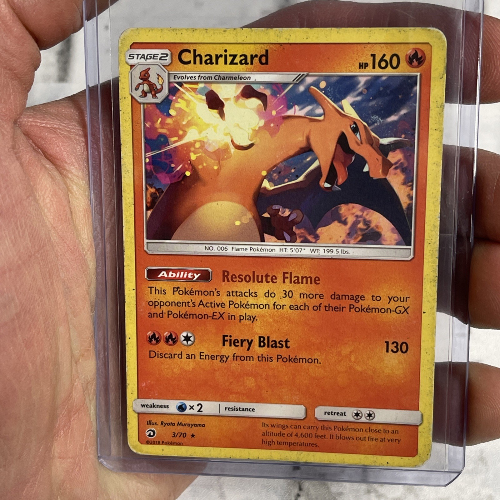 Charizard 3/70 NON HOLO Rare Dragon Majesty Pokemon Card Moderately Played MP