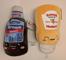 Kawaii Foodies 12" Brown Sauce Mustard Plush Soft Toys BNWT UK Free P+P