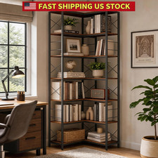 Tall Corner Bookshelf 7 Tier Corner Bookcase With 14 Shelves For Books, D cor