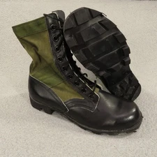 VINTAGE Military Jungle Boots 7.5 W Spike Protective Combat Vietnam War OG Black