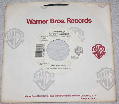 VAN HALEN - Feels So Good / Sucker In A 3 Piece  (Original 1988 7'' 45) NM Vinyl