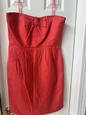 J Crew Womens Cotton Metallic Sweetheart Neck Empire Waist Dress Pink Size 10