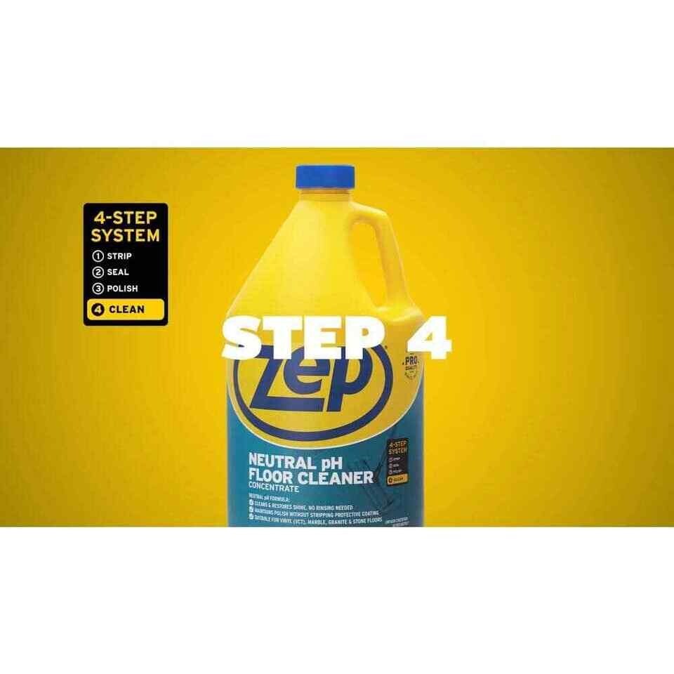 Zep Neutral pH Floor Cleaner, 128 fl oz Liquid Floor Cleaner, Fast