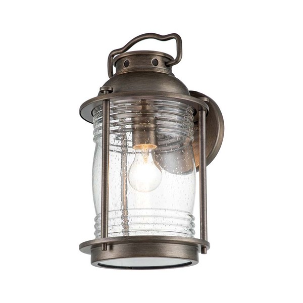 AußEnleuchte Wandlaterne Wandlampe Messing Alu Glas Klar E27 Balkon Hoflampe-image