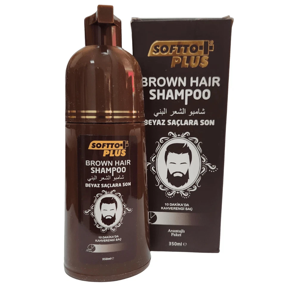 Softto Plus Brown Hair Shampoo White & Grey Coverage 12 oz - 350 ml Natural - Bild 2 von 3