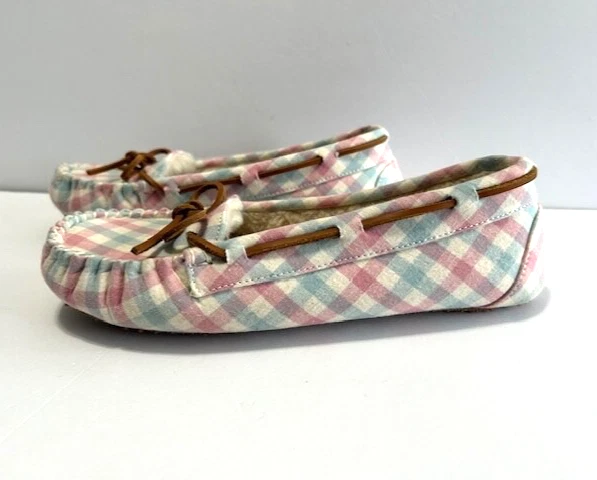 The Vermont Country Store Cabin Moccasin Slippers Size 11 Womens   lined check - Image 3 of 4
