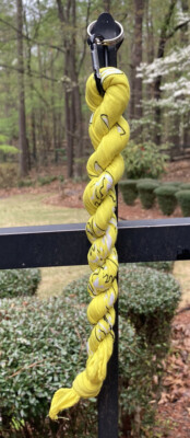 Yellow bandana keychain(1-100% Cotton Bandana,1 Carabiner, 2-1   Split Rings)