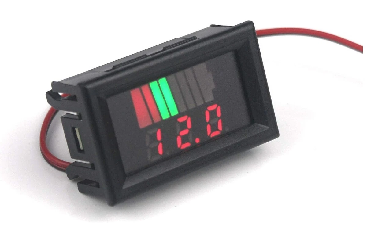 12V Battery Status Display Charging Indicator Battery Status Voltmeter  Digital I