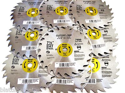 10 MASTER MECHANIC 7-1/4'' CIRCULAR SAW BLADES 24 FITS SKILSAW WORM DRIVE
