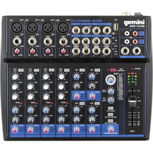 Gemini GEM-012USB 12 Channel Bluetooth Audio Mixer Pack - Picture 2 of 5