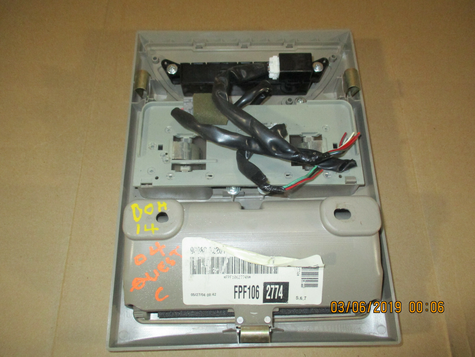 2004 NISSAN QUEST SUNROOF CONTROL OVERHEAD CONSOLE BEIGE eBay