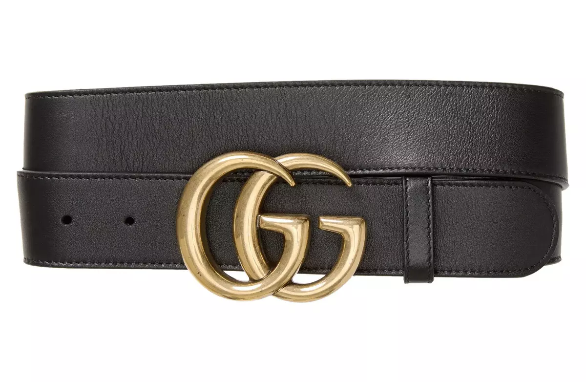 Black GG-logo leather belt, Gucci