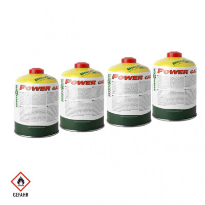 1.8 kg (18,31   */ 1 kg) 4x Brunner Gaskartusche POWER GAZ 450g  mit Schraubvent