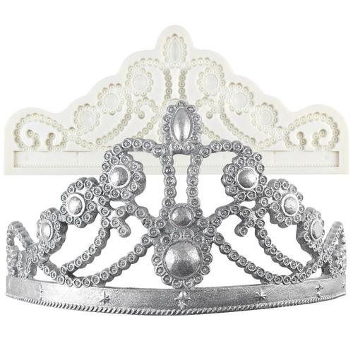Corona molde de silicona princesa fondant accesorio para tartas filigrana tiara 5 motivos - Imagen 6 de 15