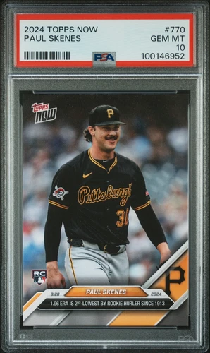 Paul Skenes 2024 Topps Now #770 Pittsburgh Pirates Rookie PSA 10